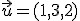 \small \vec {u}=(1,3,2)