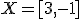 \small X=[3, -1]