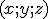 \small (x; y; z)