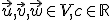 \small \vec u, \vec v, \vec w \in V ,c \in \mathbb R 