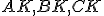 \small{AK},{BK},{CK}