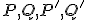 \small P, Q, P', Q'
