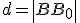 \small d = \left|BB_0\right|