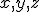 \small x,y,z