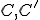 \small C,C' 