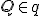 \small Q \in q