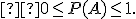 \small  0 \le P(A) \le 1. 