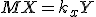  \small M X = k_x Y 