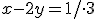 \small x - 2y = 1 / \cdot 3