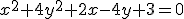 \small x^2 + 4y^2 + 2x - 4y + 3 = 0