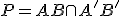 \small P = AB \cap A'B'