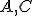 \small A,C