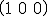 \small \left( \begin{array}{ccc} 1 &0 &0 \end{array} \right)
