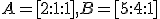 \small A = [2 : 1 : 1], B = [5 : 4 : 1]