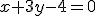 \small x+3y-4=0