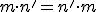 \small  m \cdot n'= n' \cdot m 