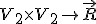  \small  V_2 \times  V_2 \rightarrow \vec R 