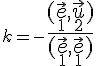  \small k=-\large\frac{(\vec e_1,\vec u_2) }{(\vec e_1,\vec e_1)}