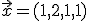  \small \vec x=(1,2,1,1)