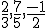\small \frac{2}{3}, \frac{7}{5}, \frac{-1}{2}
