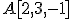 \small A[2, 3, -1] 