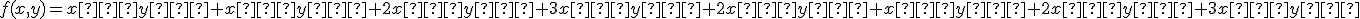 \small f(x,y) = x₁y₁ + x₁y₄ + 2x₂y₂ + 3x₃y₃ + 2x₃y₄ + x₄y₁ + 2x₄y₃ + 3x₄y₄