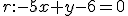 \small r: -5x+y-6=0