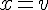 \normalsize x = v