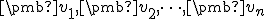 \small \pmb {v}_1, \pmb {v}_2, \dots, \pmb {v}_n 