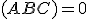 \small (ABC) = 0 