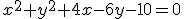 \small x^2+y^2+4x-6y- 10 = 0