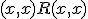 \small (x,x)R(x,x) 