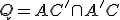 \small Q = AC' \cap A'C