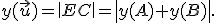 \small y(\vec u)=\left| EC \right| =\left| y(A)+y(B) \right|.