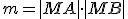 \small m = |MA| \cdot |MB| 