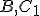 \small B,C_1 
