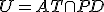 \small U = AT \cap PD