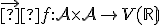 \small \vec  f : \mathcal{A} \times \mathcal{A} \rightarrow V(\mathbb R) 