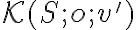 \mathcal{K}(S; o; v')