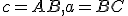\small c=AB, a=BC 