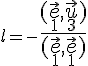  \small l=-\large\frac{(\vec e_1,\vec u_3) }{(\vec e_1,\vec e_1)}