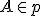 \small A \in p 