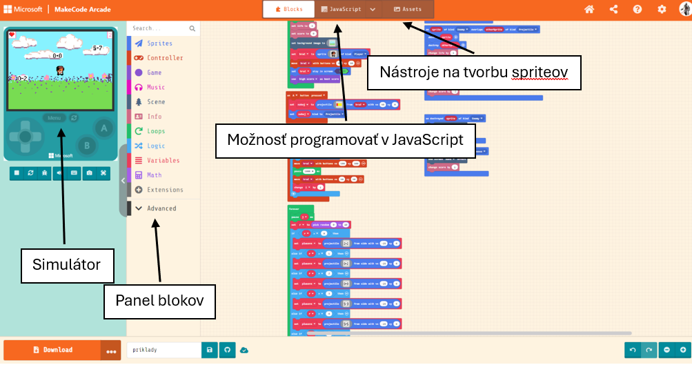 MakeCode Arcade Kniha | VirtualUMB