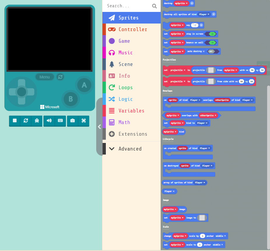 MakeCode Arcade Kniha: Popis kategórií blokov a ich funkcií | VirtualUMB
